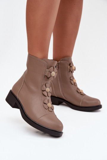 Piel Botas de mujer Con decoracionesi con motivos floraleskami calentamiento beige Belverine 2