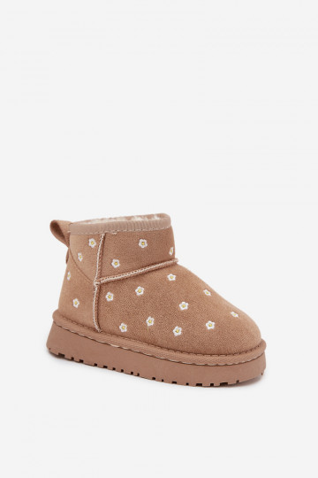 Botas de nieve Infantil Ozdobione con motivos floralesuszkami beige Gracina 2