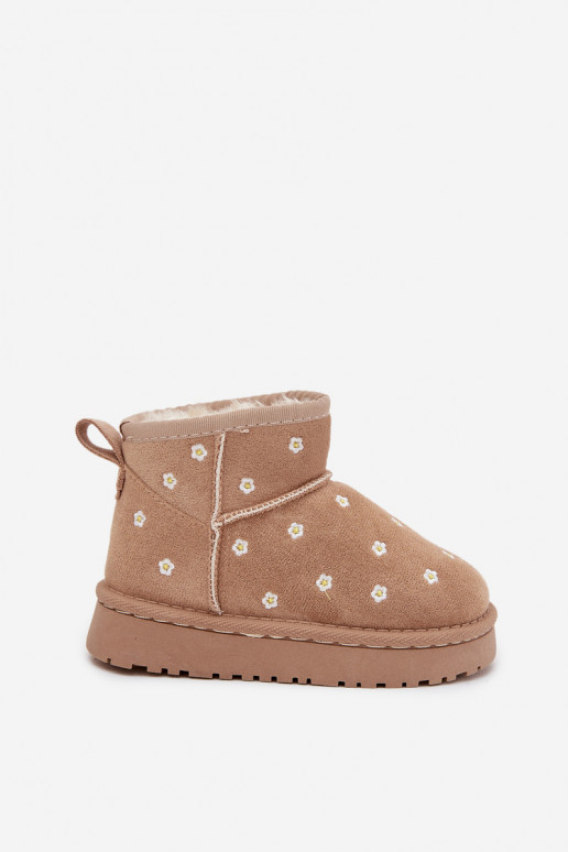 Botas de nieve Infantil Ozdobione con motivos floralesuszkami beige Gracina