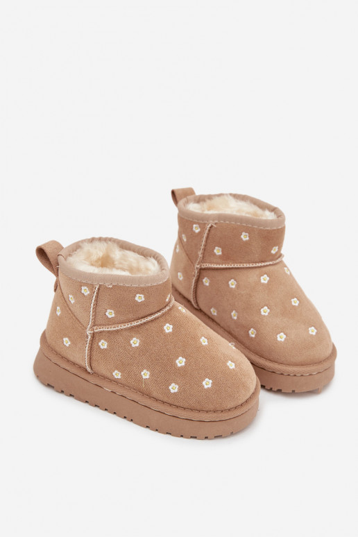 Botas de nieve Infantil Ozdobione con motivos floralesuszkami beige Gracina