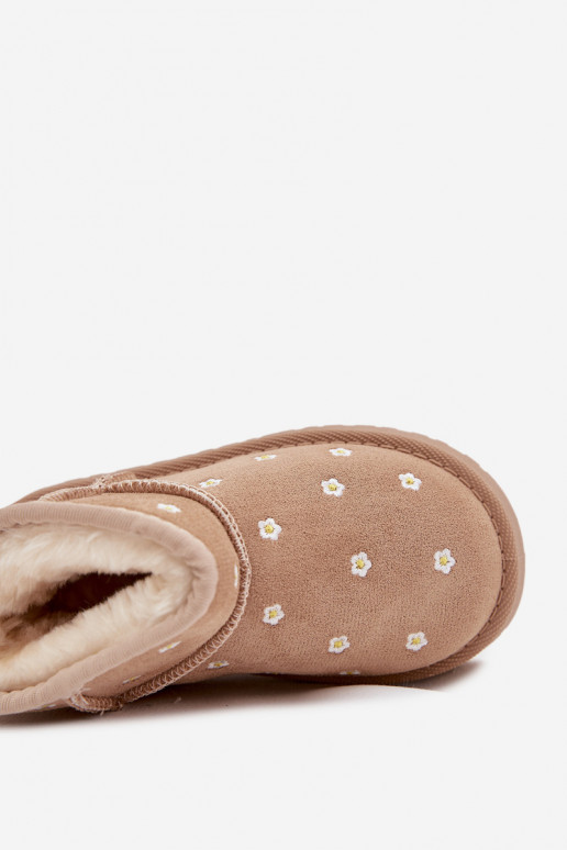Botas de nieve Infantil Ozdobione con motivos floralesuszkami beige Gracina