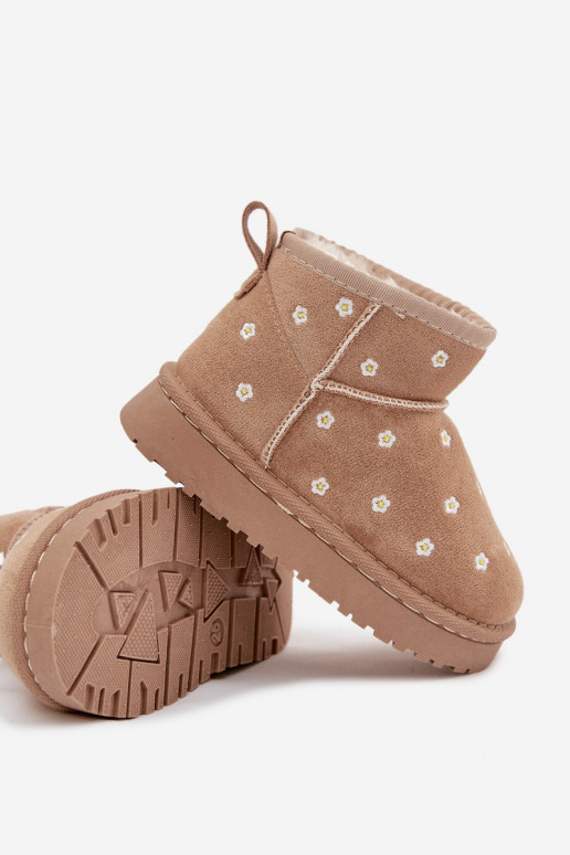 Botas de nieve Infantil Ozdobione con motivos floralesuszkami beige Gracina
