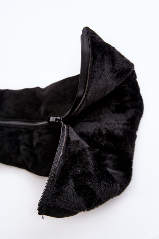 botas de mujer de gamuza con una plataforma S.Barski HY53-8 de color negro botas de mujer de gamuza con una plataforma S.Barski HY53-8 de color negro