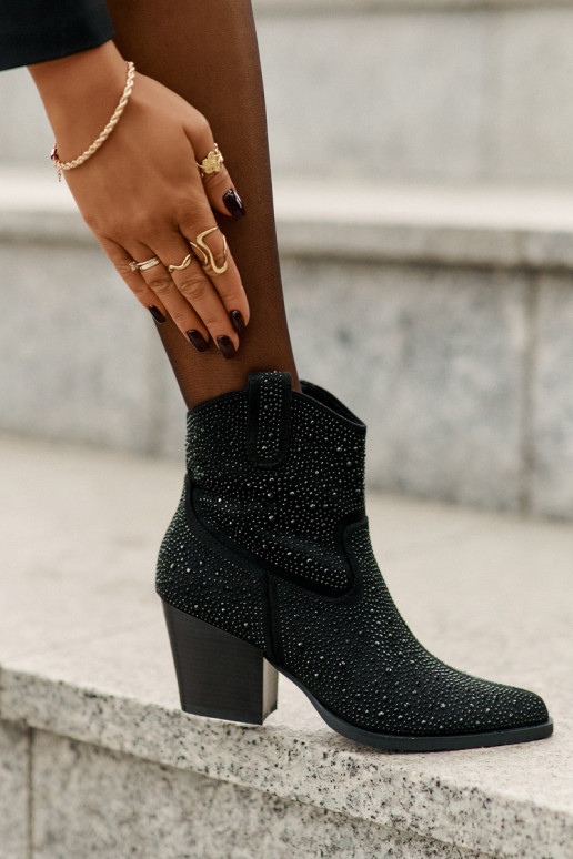 Decorado botas estilo vaquero con taconesNoskami con narices puntiagudas S.Barski HY42-121 de color negro