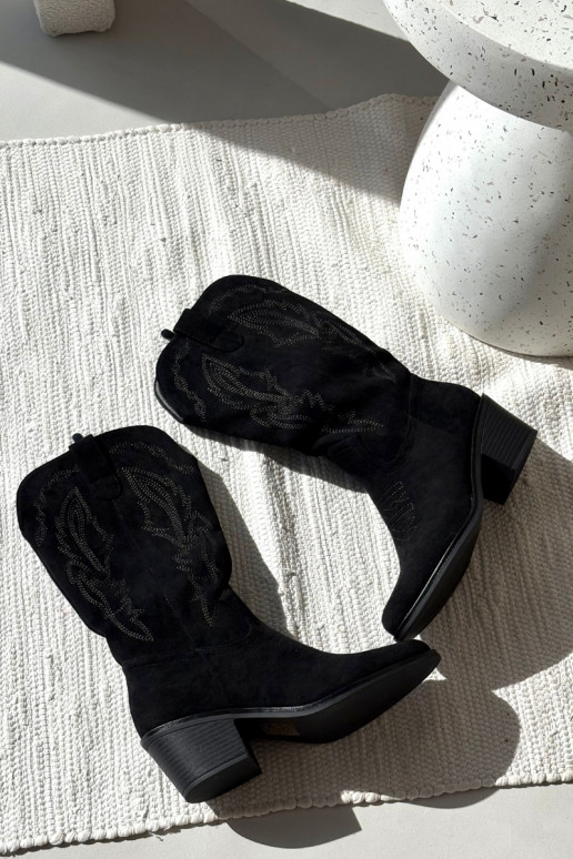 botas largas para mujer estilo vaquero con tacones acolchadas Vinceza 16508 color negro botas largas para mujer estilo vaquero con tacones acolchadas Vinceza 16508 color negro