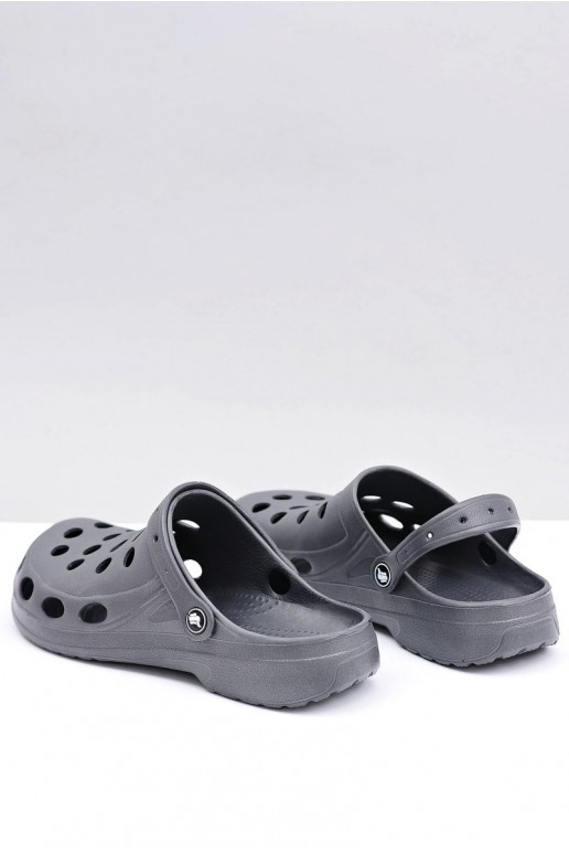Chanclas de hombre tipo sandalias para jardín y piscina, color gris