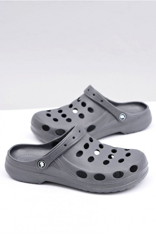 Chanclas de hombre tipo sandalias para jardín y piscina, color gris