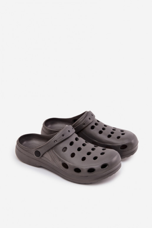 Chanclas de hombre tipo sandalias para jardín y piscina, color gris