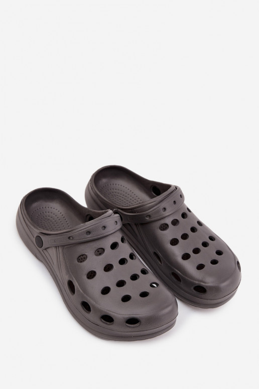 Chanclas de hombre tipo sandalias para jardín y piscina, color gris