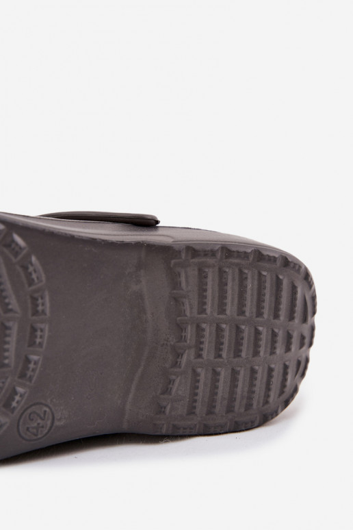 Chanclas de hombre tipo sandalias para jardín y piscina, color gris