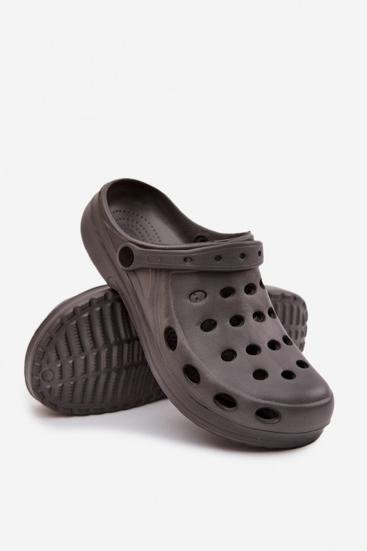 Chanclas de hombre tipo sandalias para jardín y piscina, color gris