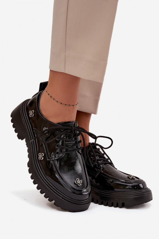 con efecto barniz Piel zapatos FemeninoPrzypinkami Artiker 57C0333 de color negro