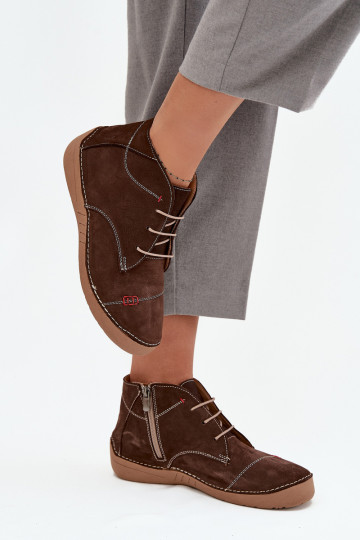 Piel zapatos FemeninoPrzeszyciami Al castillo Artiker 57C2117 color marrón