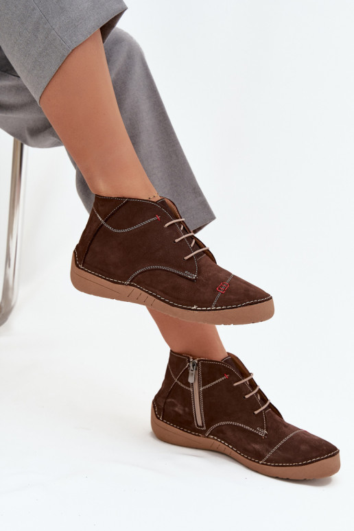 Piel zapatos FemeninoPrzeszyciami Al castillo Artiker 57C2117 color marrón