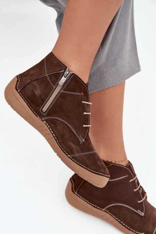 Piel zapatos FemeninoPrzeszyciami Al castillo Artiker 57C2117 color marrón