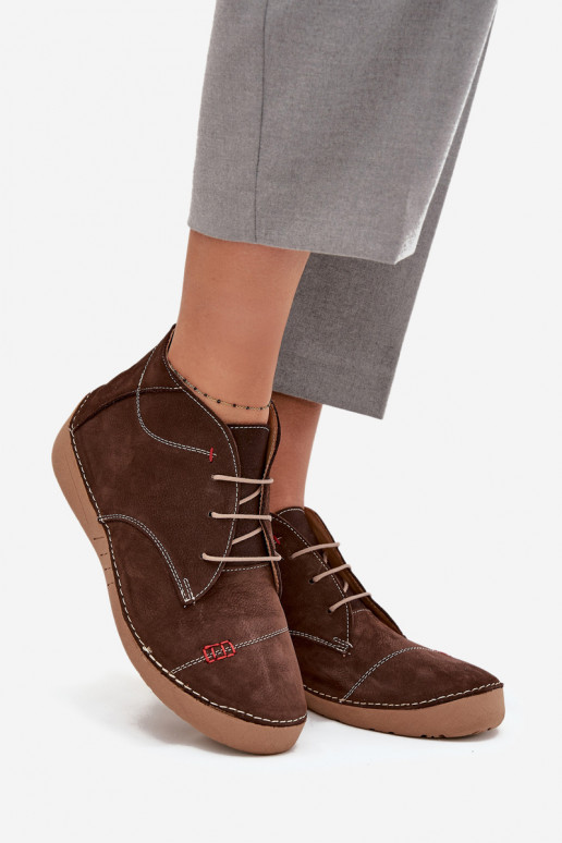 Piel zapatos FemeninoPrzeszyciami Al castillo Artiker 57C2117 color marrón