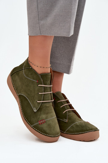 Piel zapatos FemeninoPrzeszyciami Al castillo Artiker 57C2119 color verde