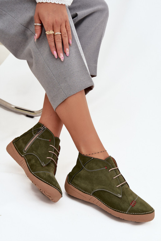 Piel zapatos FemeninoPrzeszyciami Al castillo Artiker 57C2119 color verde