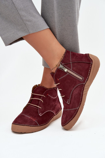 Piel zapatos FemeninoPrzeszyciami Al castillo Artiker 57C2116 borgoña