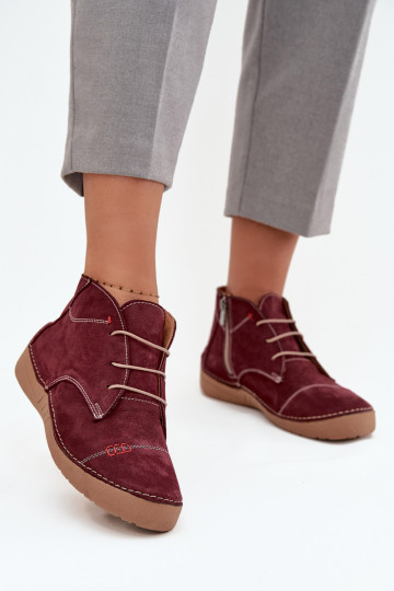 Piel zapatos FemeninoPrzeszyciami Al castillo Artiker 57C2116 borgoña 2