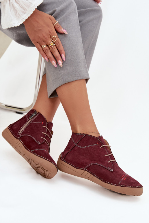 Piel zapatos FemeninoPrzeszyciami Al castillo Artiker 57C2116 borgoña