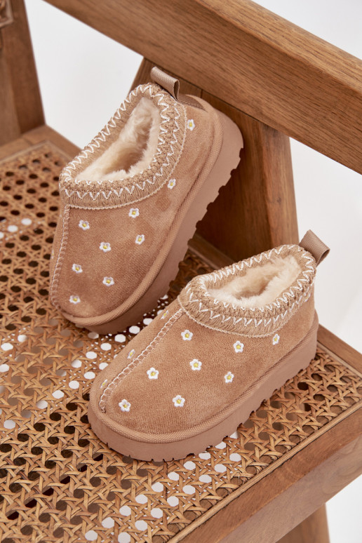 Botas de nieve Infantilcon motivos floralesuszkami calentamiento con pelo dentro beige Palina Botas de nieve Infantilcon motivos floralesuszkami calentamiento con pelo dentro beige Palina