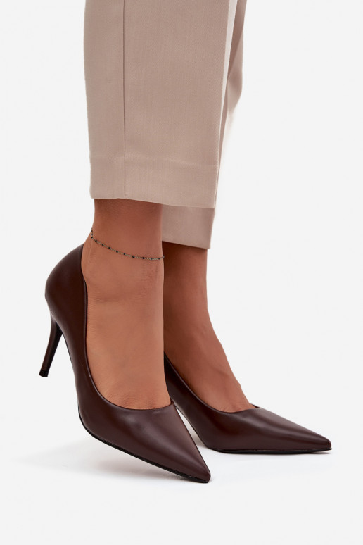 zapatos de tacón alto Femenino de cuero ecológico CzekoladoAe Sivana