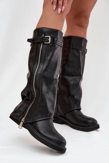 botas de mujerENyAiniętą CholeAką con hebillas I color platam Zamkiem calentamiento de color negro Bressa 2