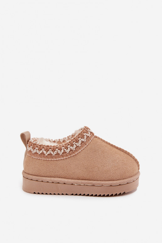 Botas de nieve Botas Infantil con una plataforma calentamiento con pelo dentro beige Vilabria
