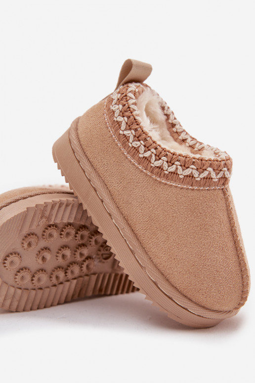 Botas de nieve Botas Infantil con una plataforma calentamiento con pelo dentro beige Vilabria