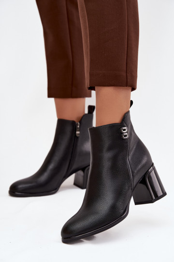 calentamiento Botas de mujerActivadoturalnej Skóry con tacones de color negro Jovelle 2
