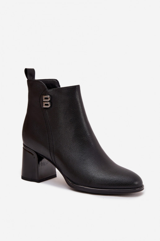 calentamiento Botas de mujerActivadoturalnej Skóry con tacones de color negro Jovelle