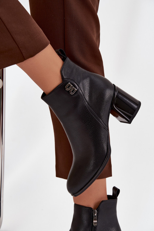 calentamiento Botas de mujerActivadoturalnej Skóry con tacones de color negro Jovelle