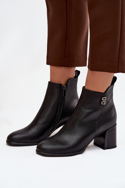 calentamiento Botas de mujerActivadoturalnej Skóry con tacones de color negro Jovelle