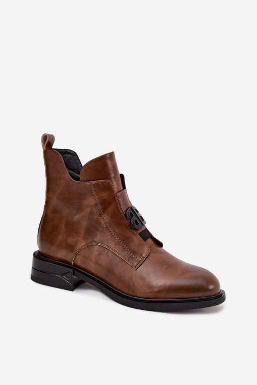 calentamiento Piel Botas de mujer Con decoraciones Detalem color marrón Briselda