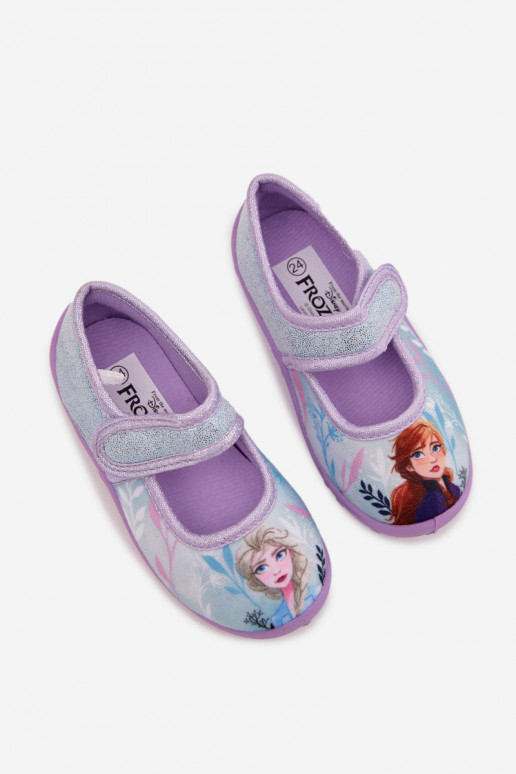 bailarinas Zapatillas Infantil con sujetadores adhesivos Frozen Congelado azul claro Olivessa