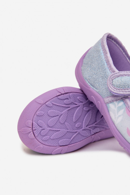 bailarinas Zapatillas Infantil con sujetadores adhesivos Frozen Congelado azul claro Olivessa