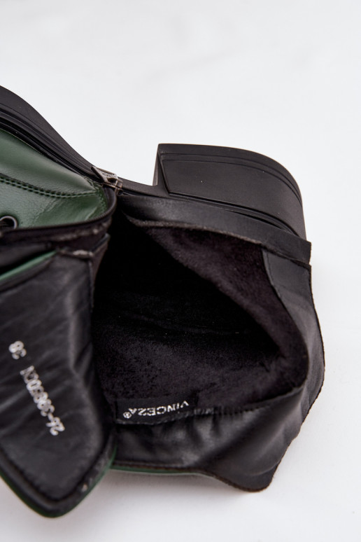 Botas de mujer de piel natural. reloj calentamiento Vinceza 39950 de color caqui