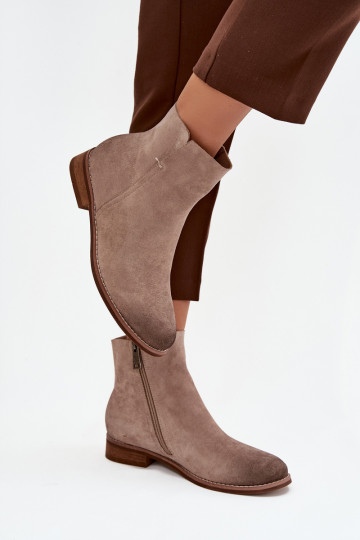 Botas de mujer con tacones anchos Vinceza 39961 beige