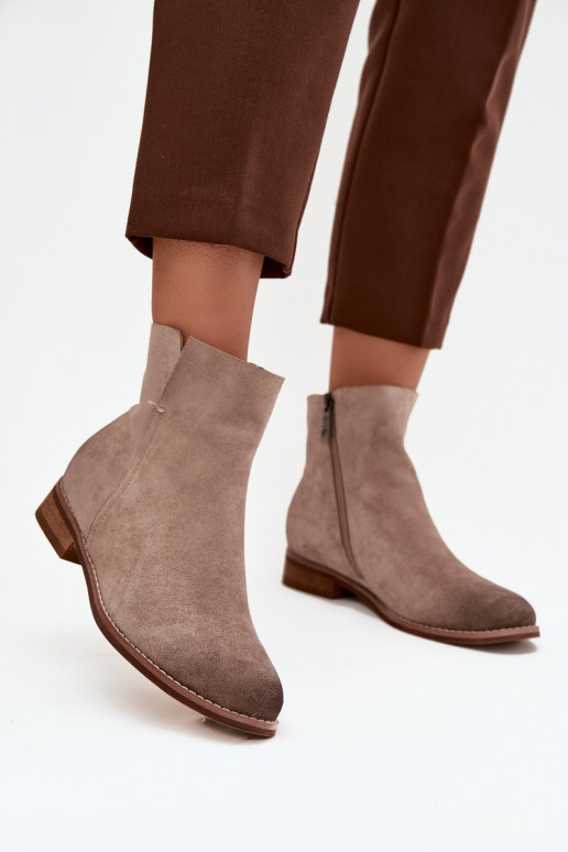 Botas de mujer con tacones anchos Vinceza 39961 beige