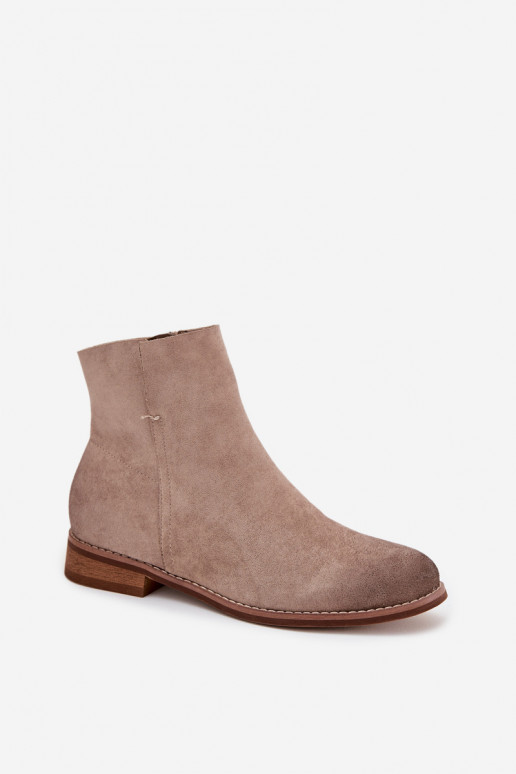 Botas de mujer con tacones anchos Vinceza 39961 beige