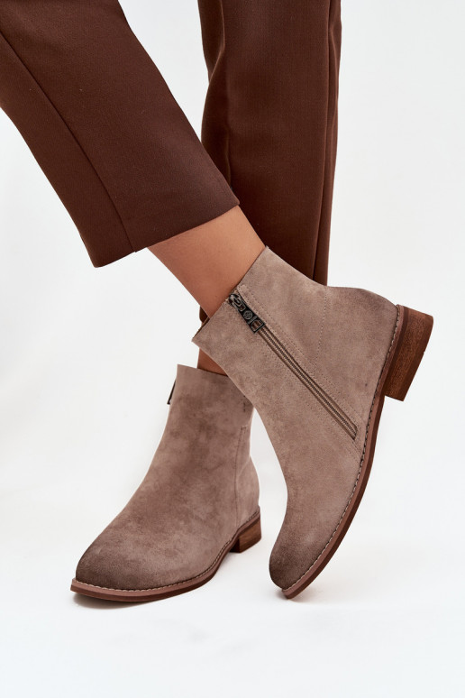 Botas de mujer con tacones anchos Vinceza 39961 beige