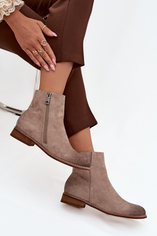 Botas de mujer con tacones anchos Vinceza 39961 beige