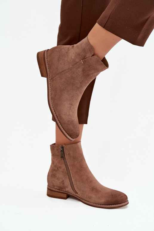 Botas de mujer con tacones anchos Vinceza 39961 color marrón