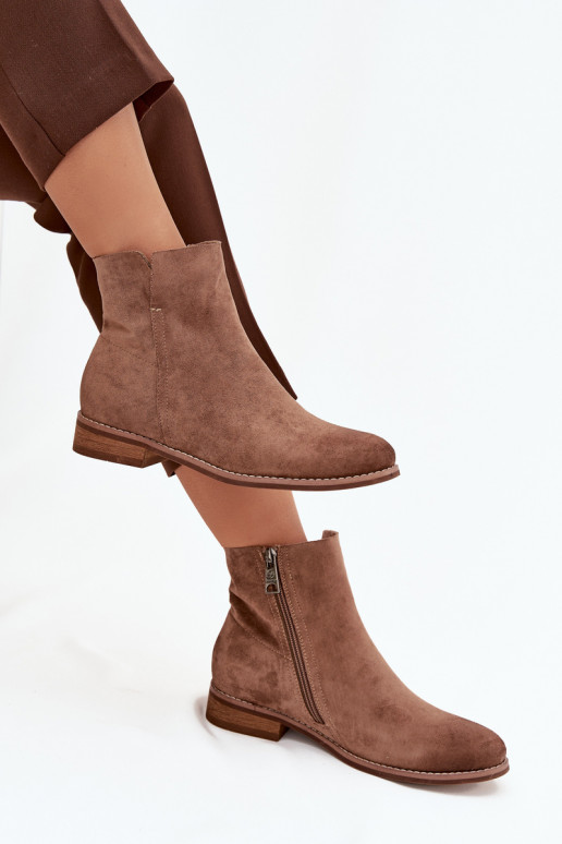 Botas de mujer con tacones anchos Vinceza 39961 color marrón