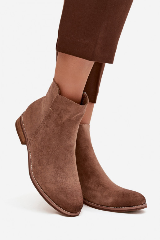 Botas de mujer con tacones anchos Vinceza 39961 color marrón