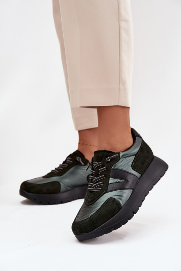 Zapatillas modelo zapatos. Femenino con una plataforma Vinceza 58561 de color caqui