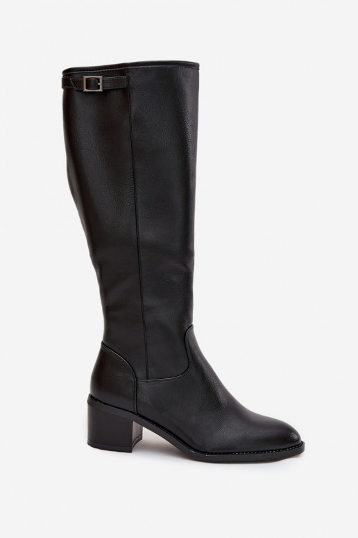 Botas cálidas con tacones con hebillas Vinceza 58589 de color negro