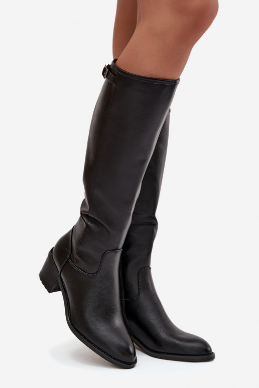 Botas cálidas con tacones con hebillas Vinceza 58589 de color negro