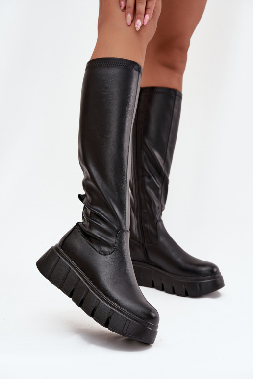 botas de mujer con una plataforma Al castillo Vinceza 58553 de color negro botas de mujer con una plataforma Al castillo Vinceza 58553 de color negro